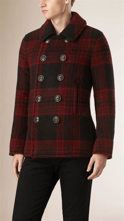 burberry red toggle coat|Burberry pea coat men.